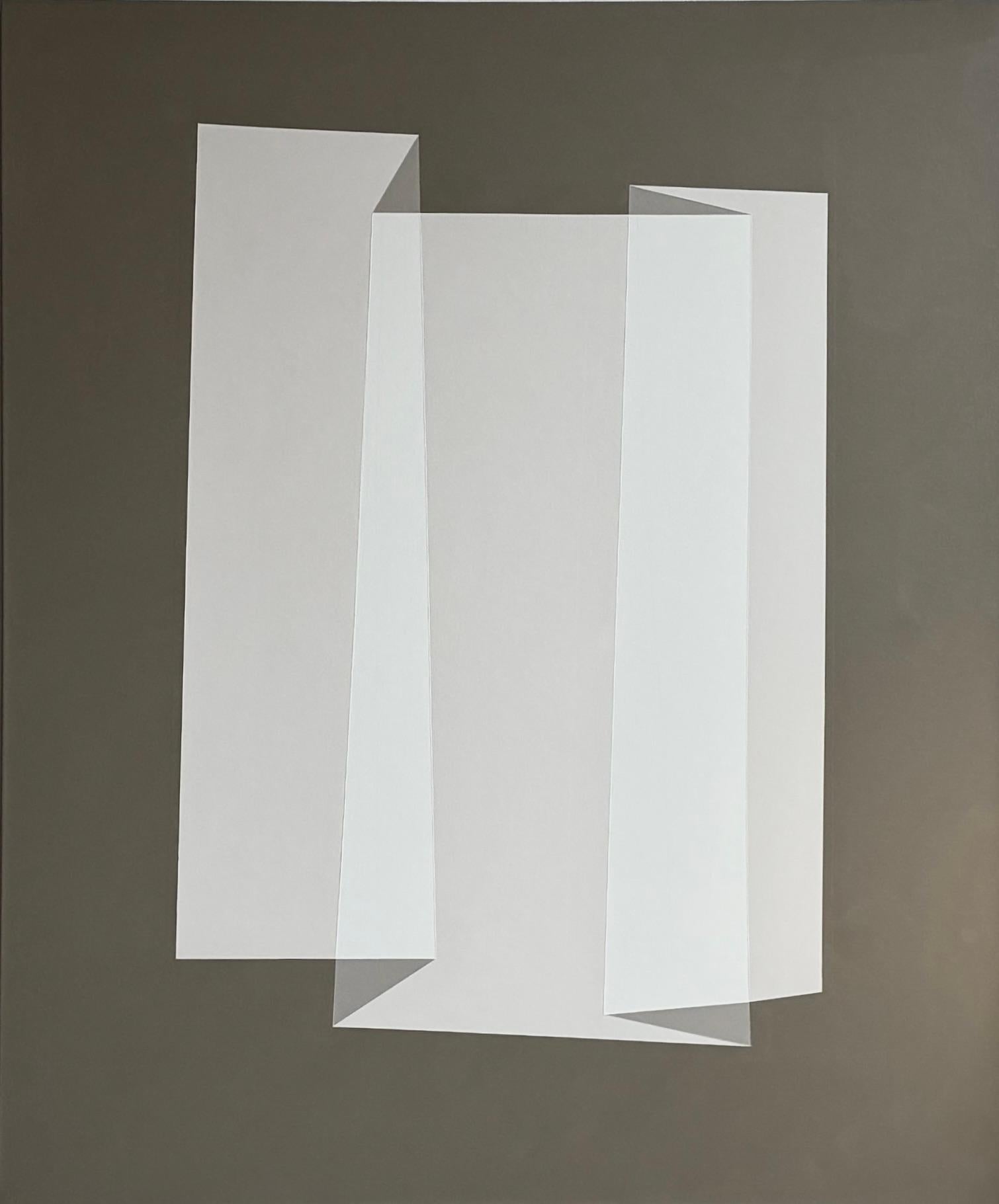 Abstract Painting de Carolin Kreutzer - Pintura acrílica abstracta geométrica minimalista con formas arquitectónicas en tierra