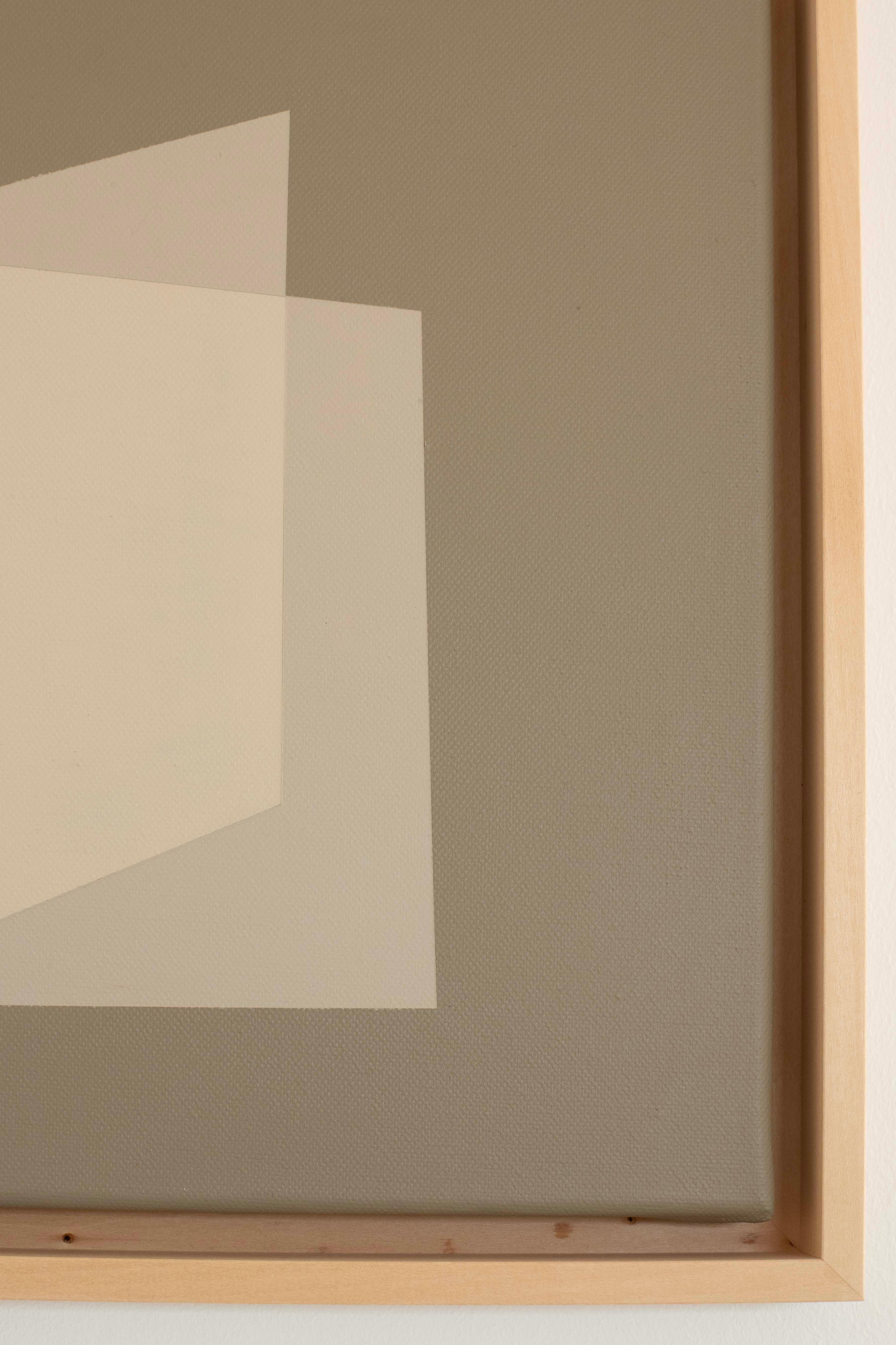 Minimalistisches geometrisches abstraktes Gemälde in grauen Erdtönen von Carolin Kreutzer im Angebot 2