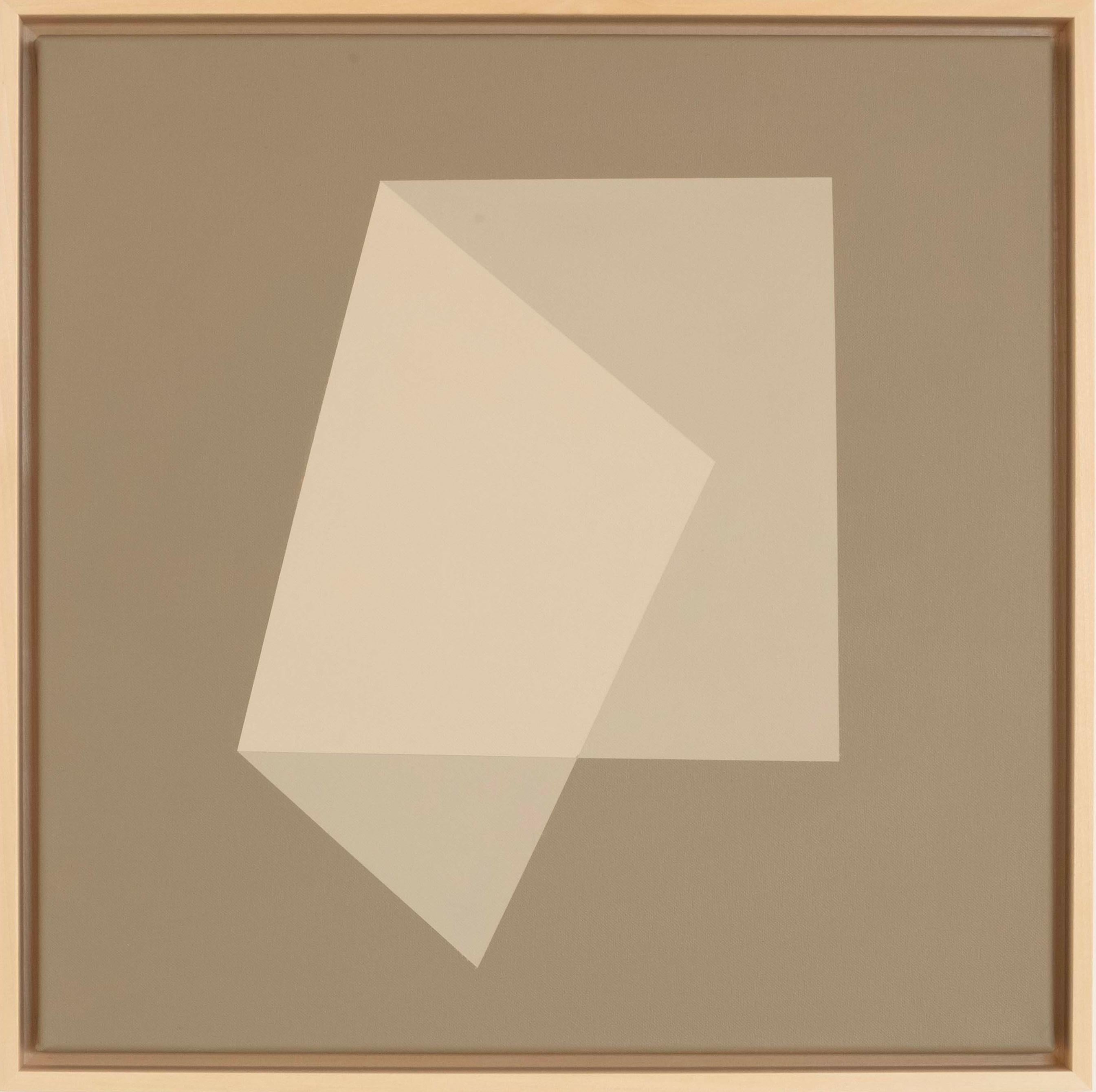 Minimalist Geometric Abstract Painting in Grey Earth Tones by Carolin Kreutzer