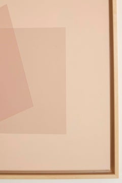 Minimalist Geometric Abstract Painting in Pink Minimal Tones by Carolin Kreutzer