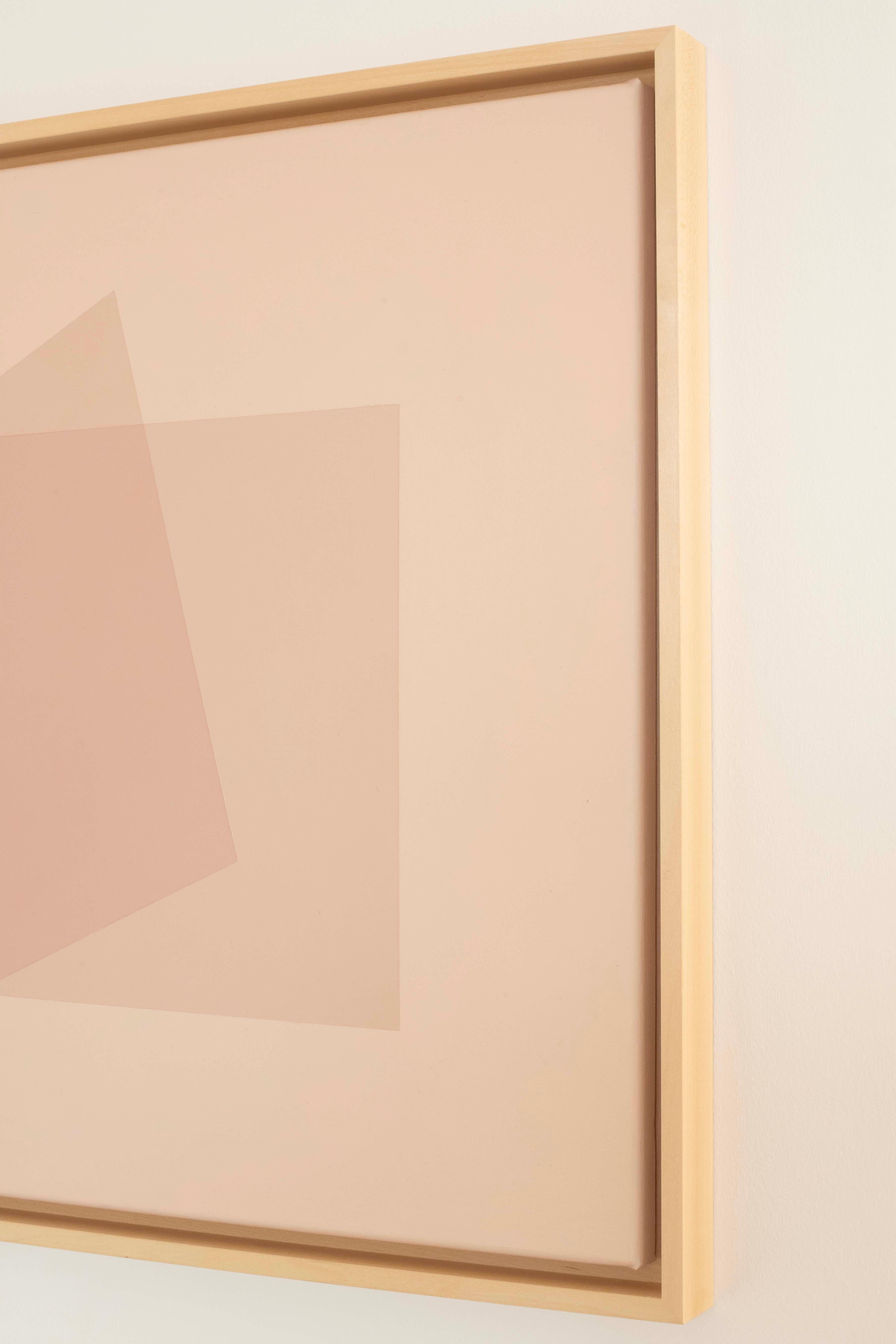 Minimalistisches geometrisches abstraktes Gemälde in rosa Minimal-Tönen von Carolin Kreutzer im Angebot 2