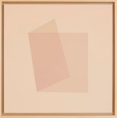 Minimalist Geometric Abstract Painting in Pink Minimal Tones by Carolin Kreutzer