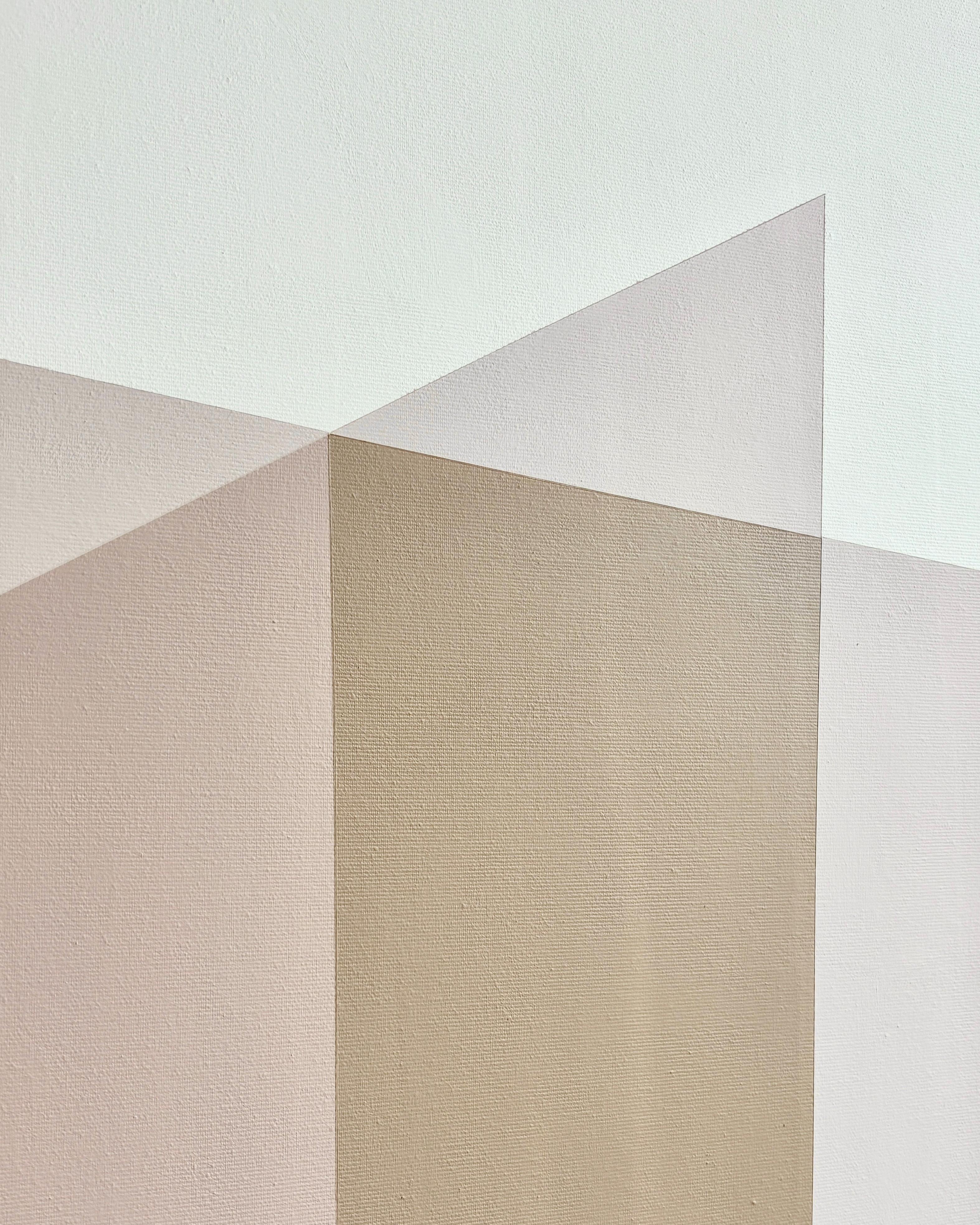 Minimalistische geometrische Komposition Neutrale Töne Zeitgenössische Carolin Kreutzer im Angebot 1