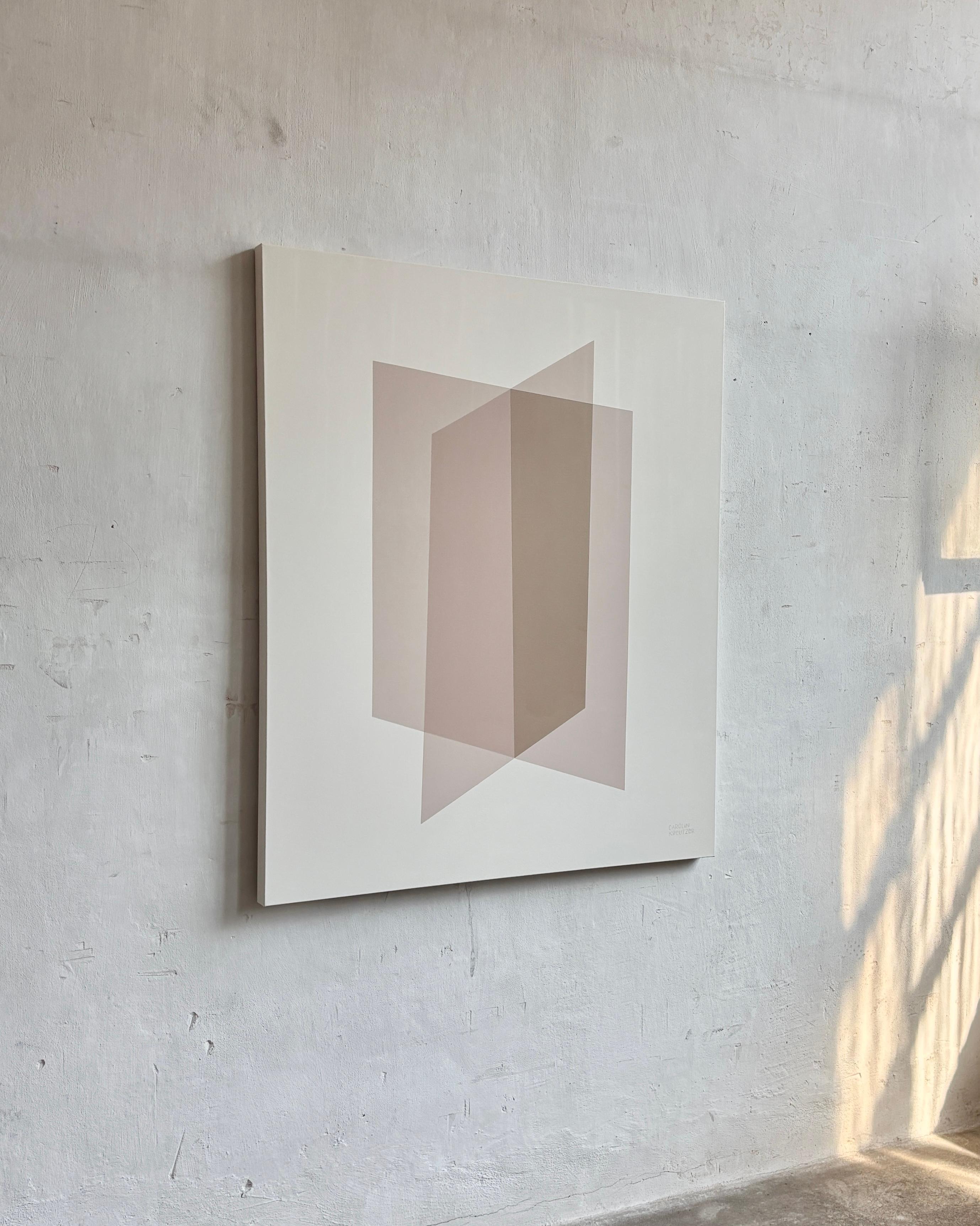 Minimalistische geometrische Komposition Neutrale Töne Zeitgenössische Carolin Kreutzer im Angebot 4