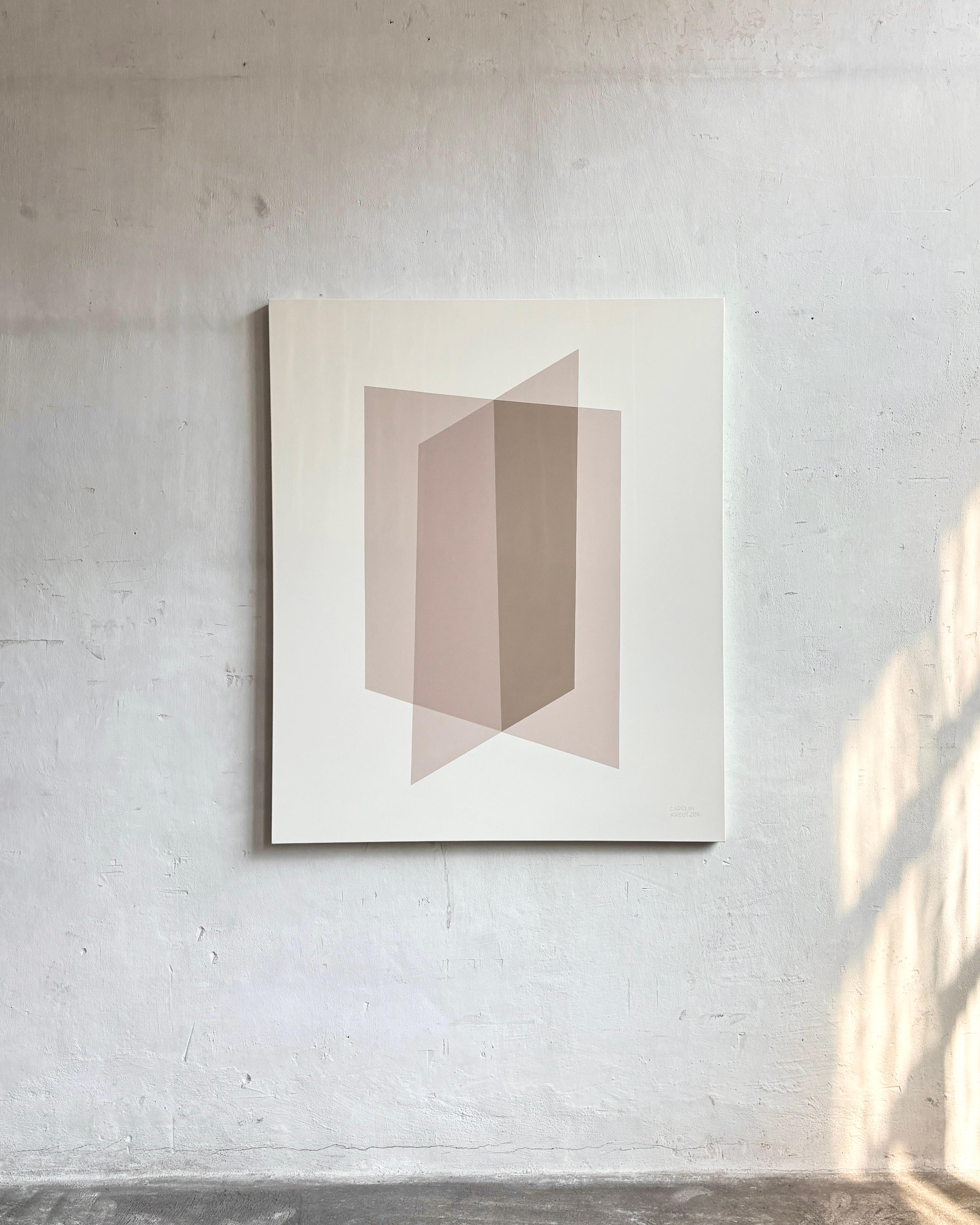 Minimalistische geometrische Komposition Neutrale Töne Zeitgenössische Carolin Kreutzer im Angebot 5