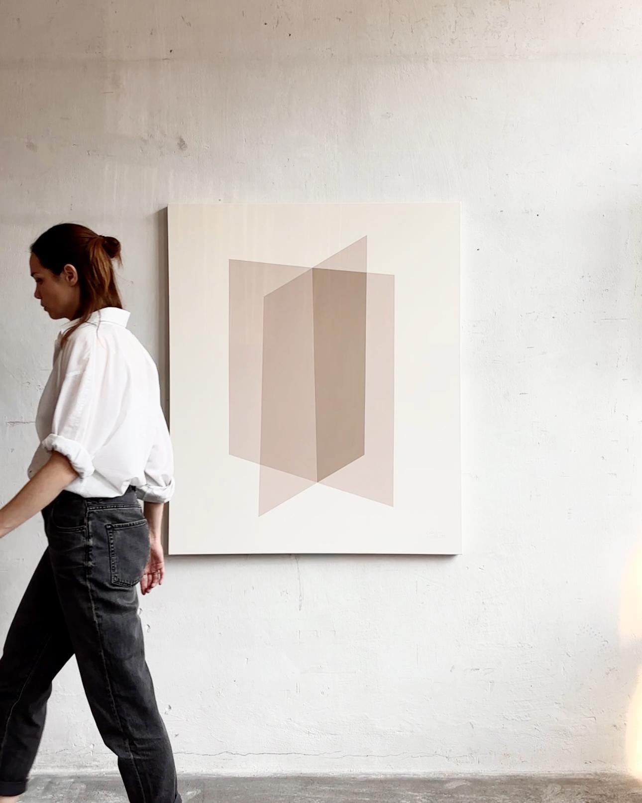 Minimalistische geometrische Komposition Neutrale Töne Zeitgenössische Carolin Kreutzer im Angebot 6