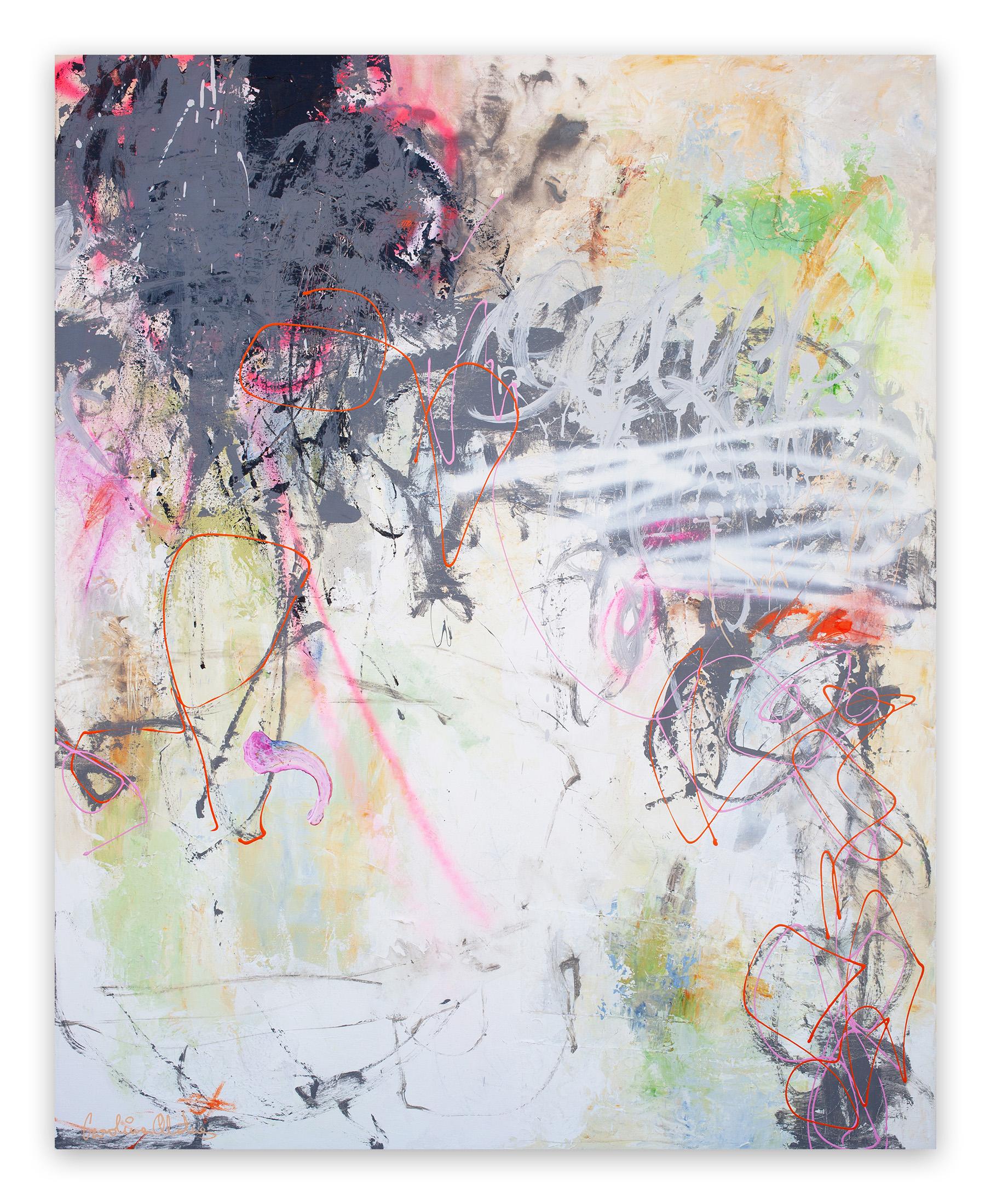 Carolina Alotus Abstract Painting – Angelische Sorgfalt (Abstraktes Gemälde)