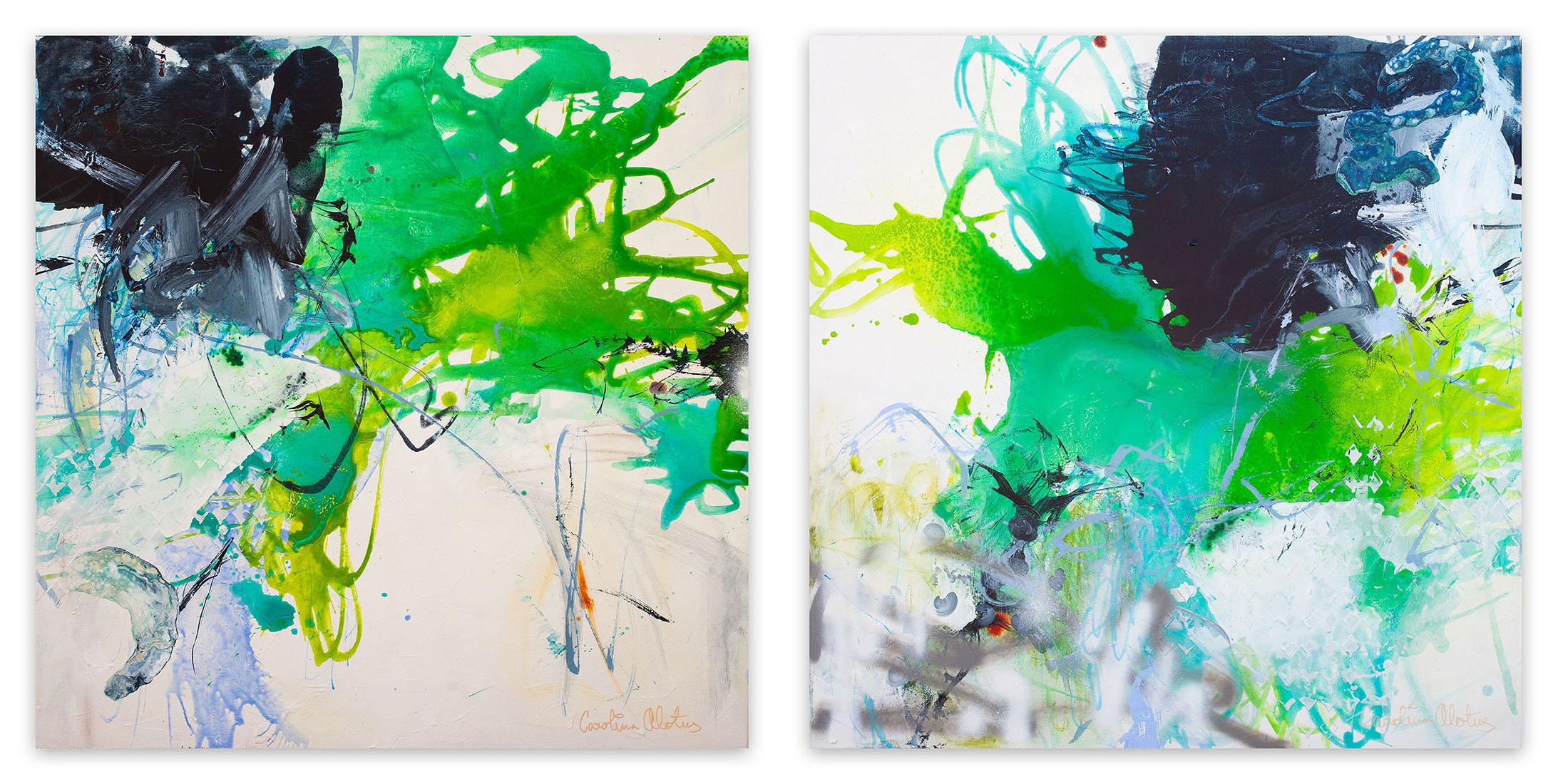 Carolina Alotus Abstract Painting - Breeze (Abstract painting)