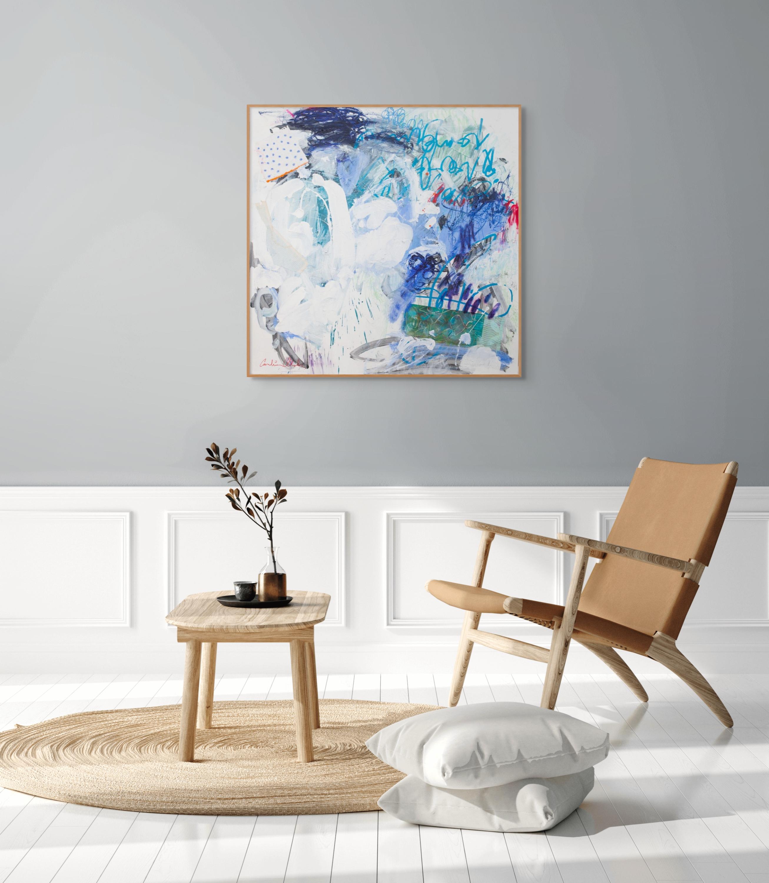 Butterflies, birds and shooting stars (Abstract Painting) For Sale 1