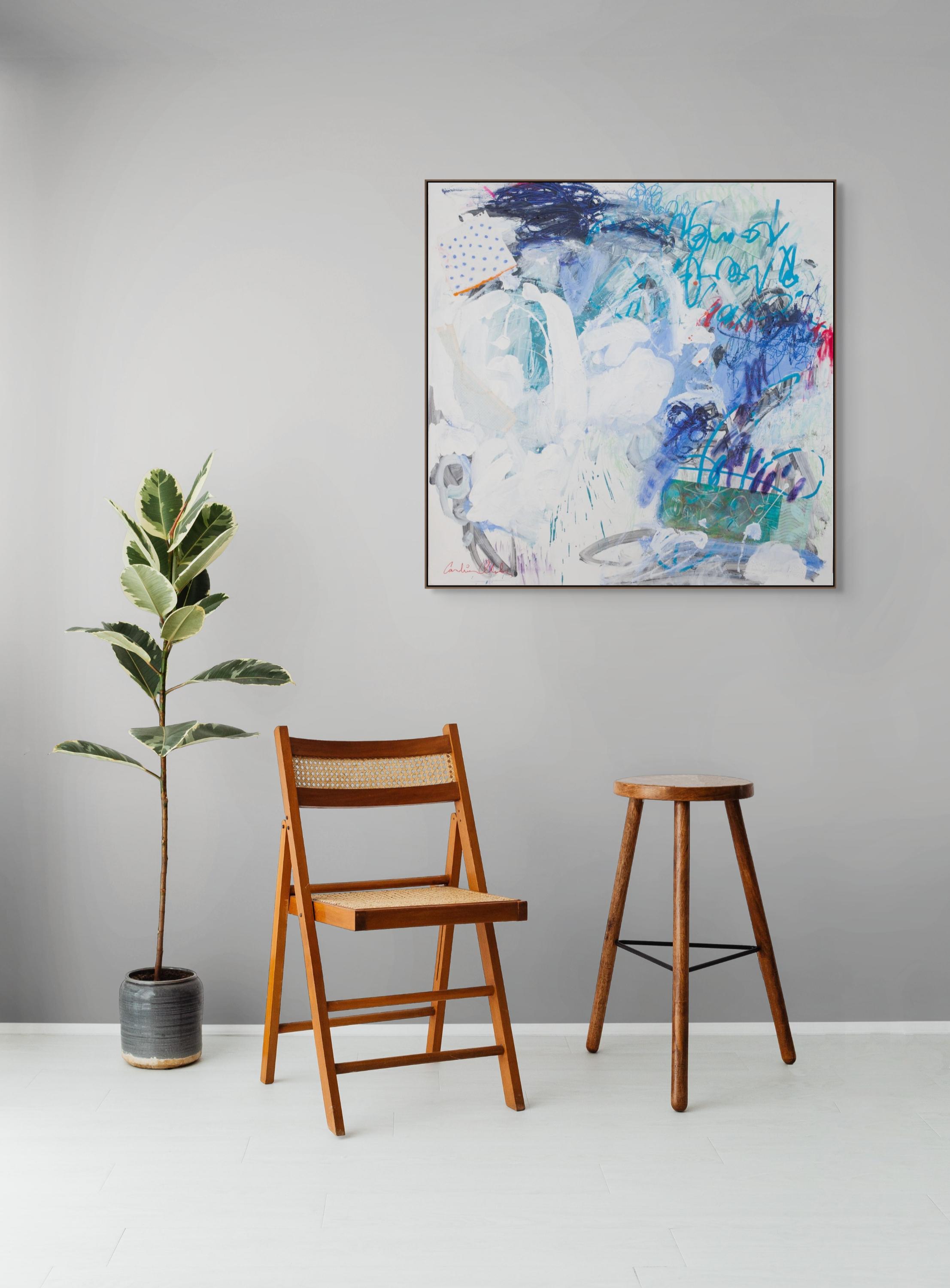 Butterflies, birds and shooting stars (Abstract Painting) For Sale 2