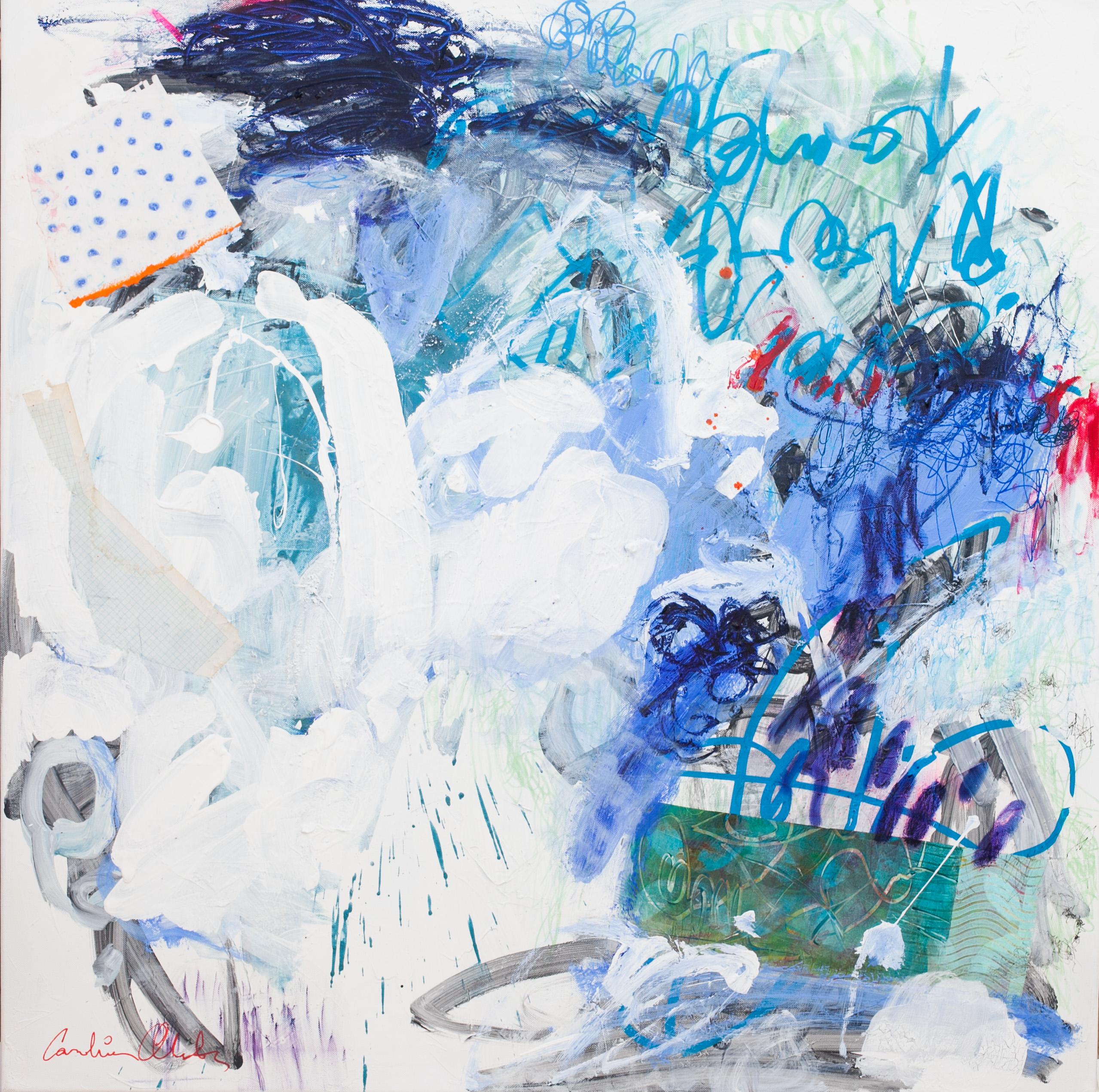 Butterflies, birds and shooting stars (Abstract Painting) For Sale 3