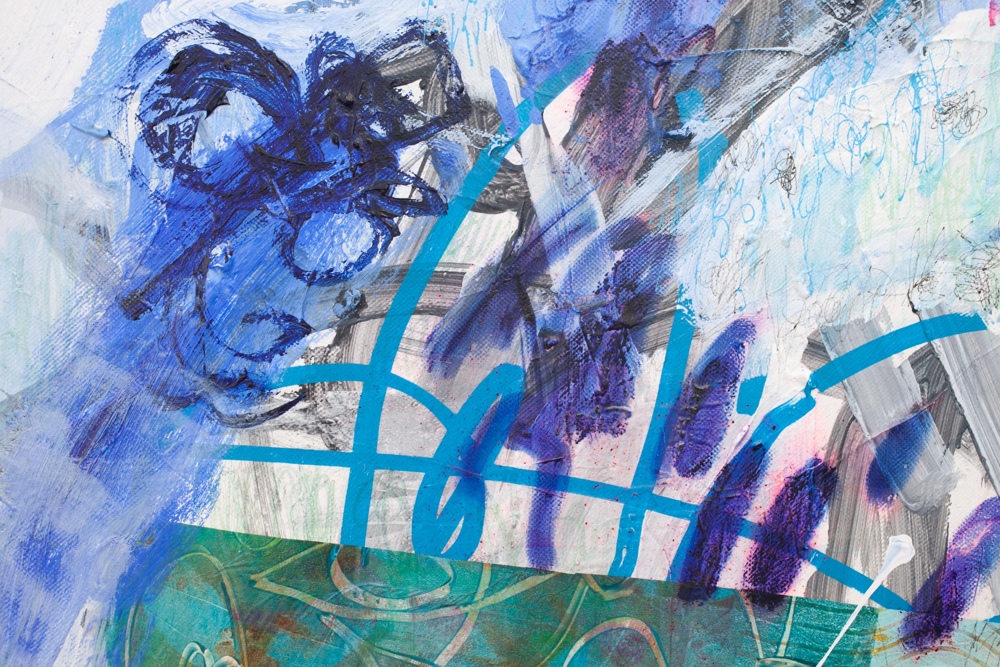 Butterflies, birds and shooting stars (Abstract Painting) For Sale 5