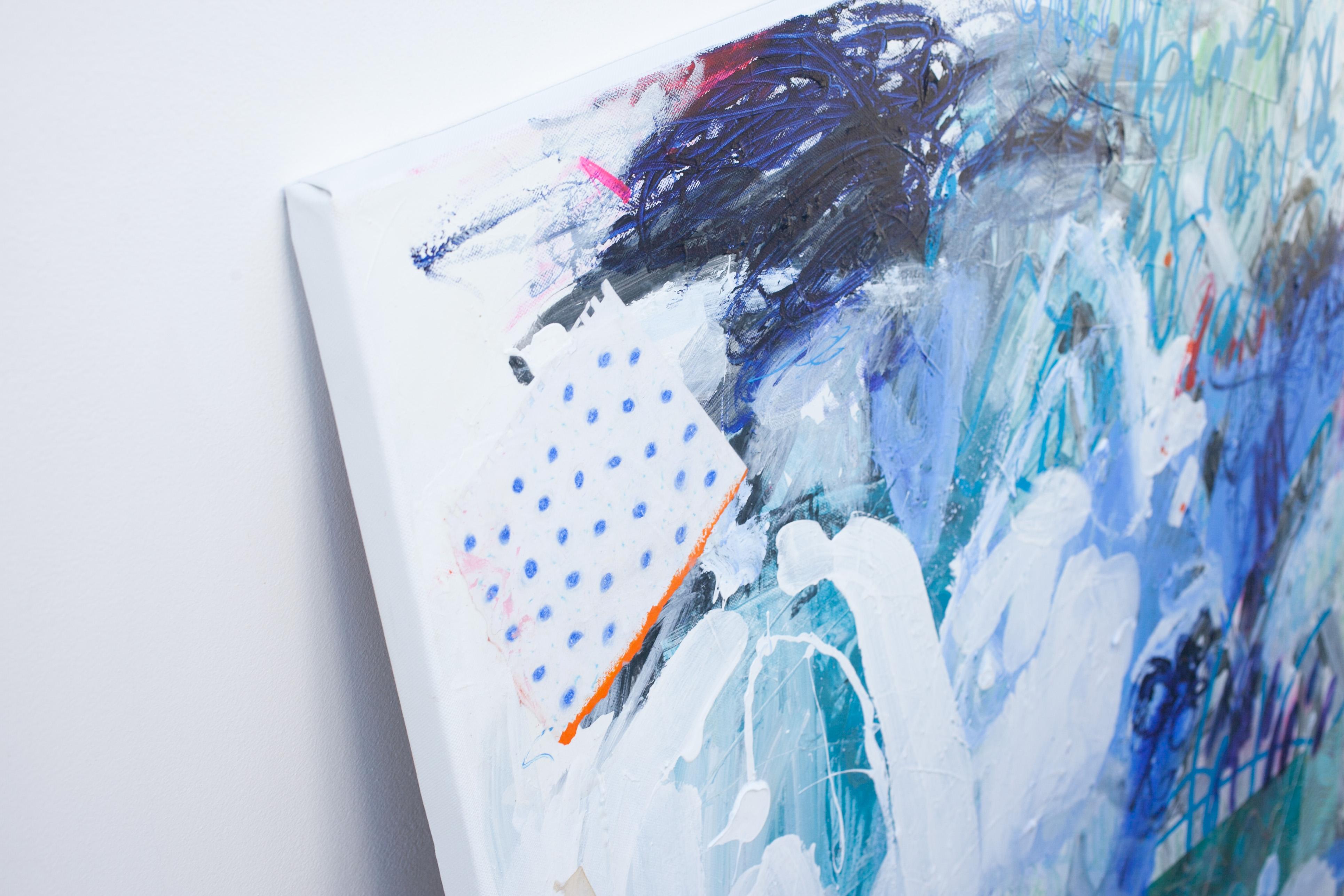 Butterflies, birds and shooting stars (Abstract Painting) For Sale 6