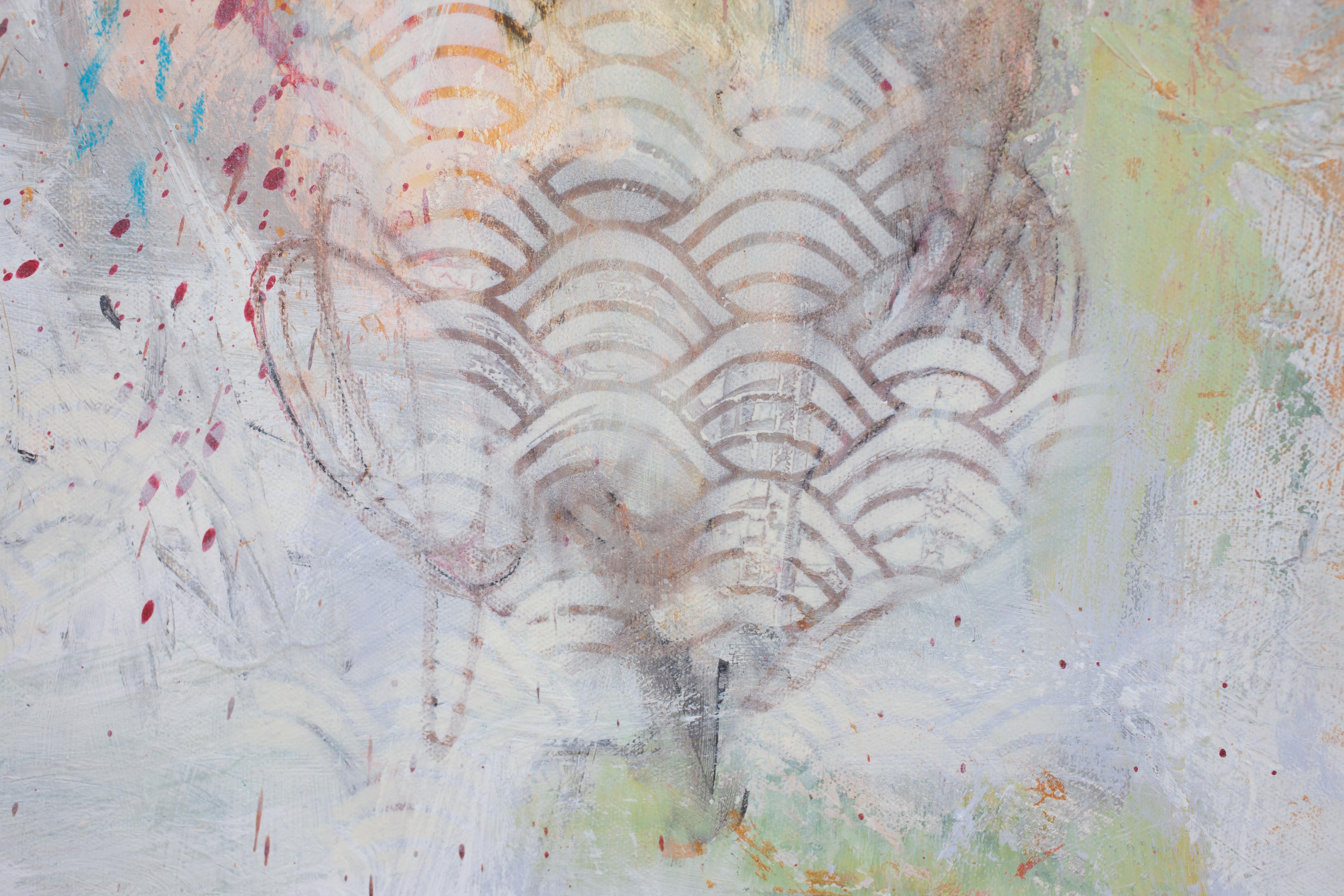 Golden unicorns (Abstract Painting) For Sale 7