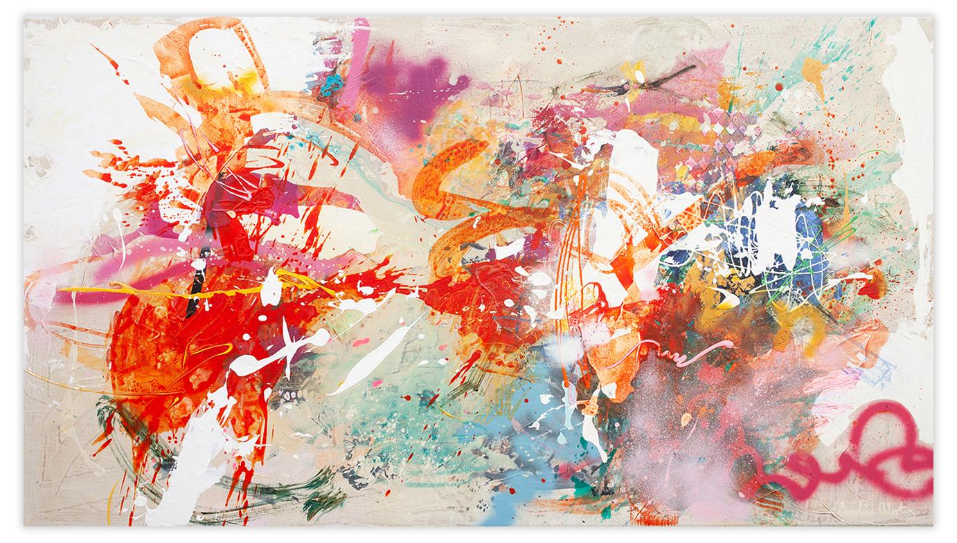 Carolina Alotus Abstract Painting - Iris's World (Abstract painting)
