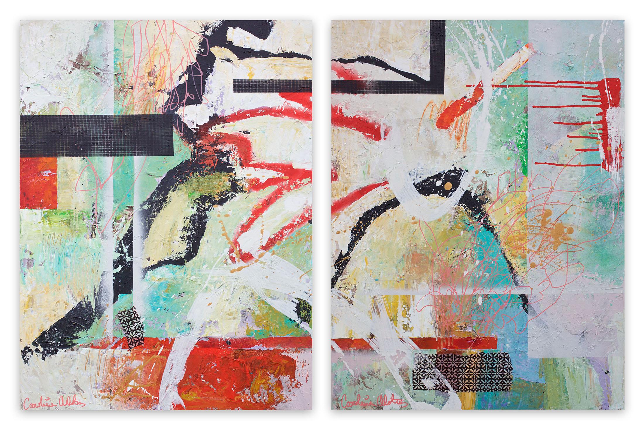 Carolina Alotus Abstract Painting - Serendipity 1&2 (Abstract painting)