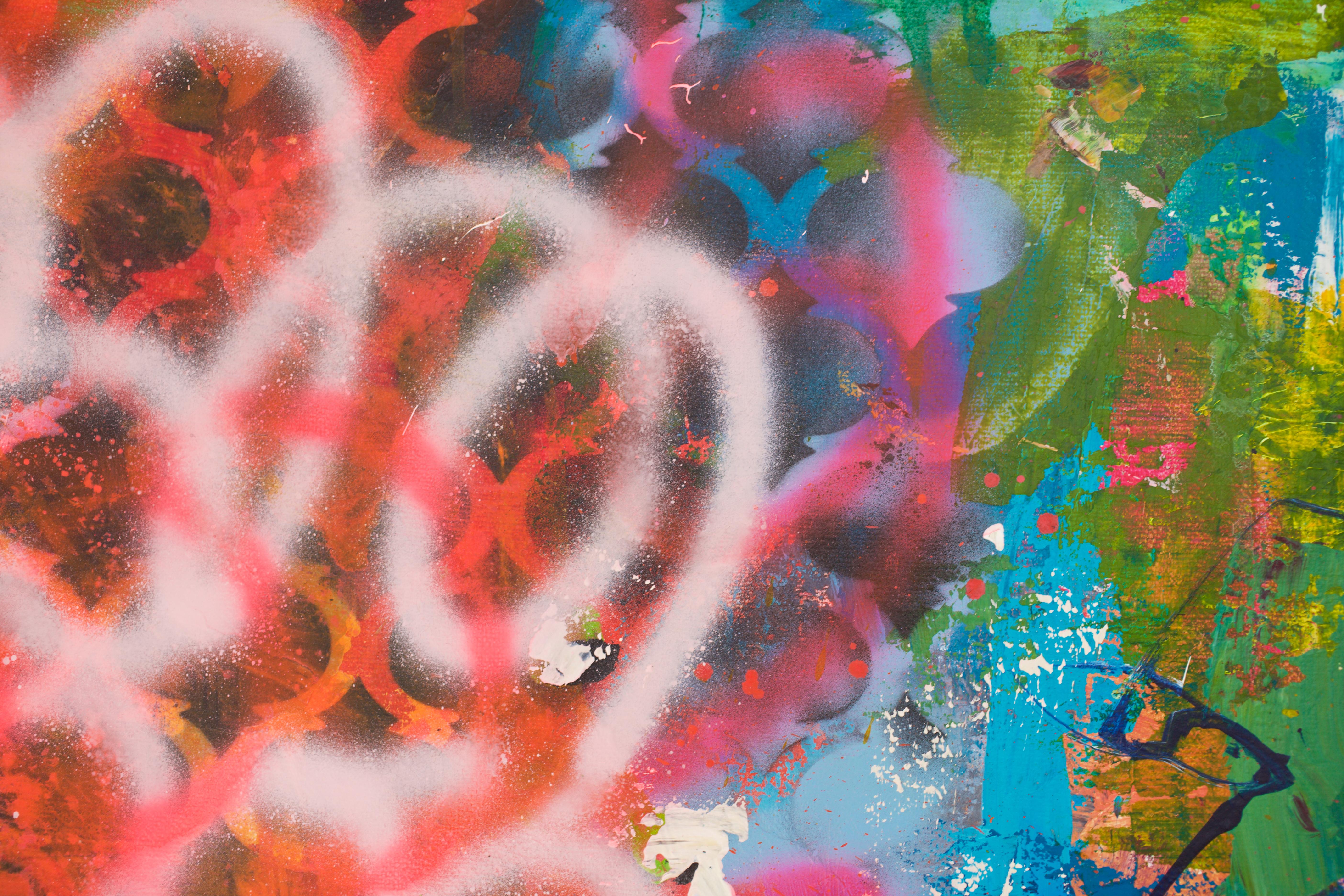 Valentine (Abstraktes Gemälde) (Grau), Abstract Painting, von Carolina Alotus