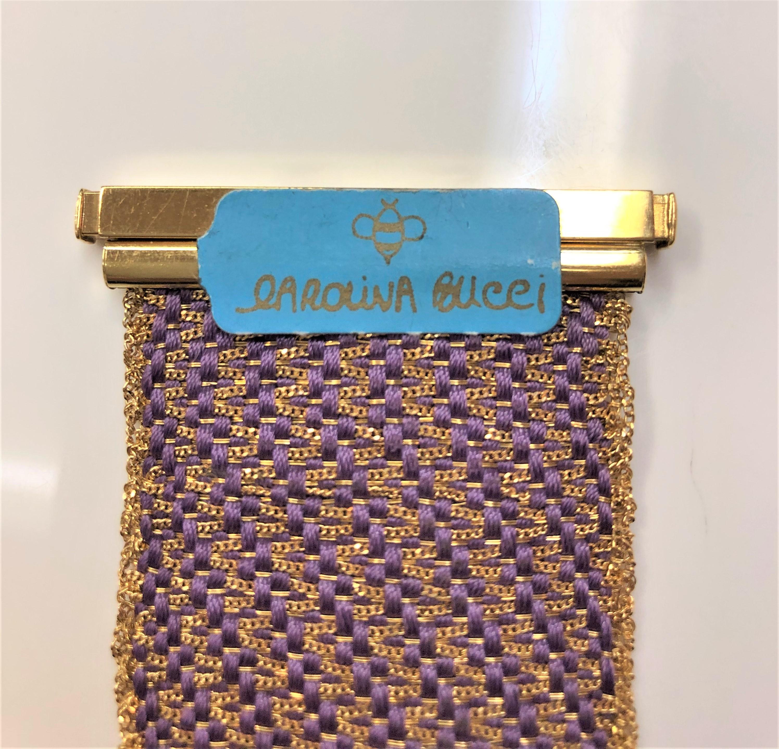 Carolina Bucci 18 Karat Purple Silk Woven Bracelet In New Condition For Sale In Cincinnati, OH