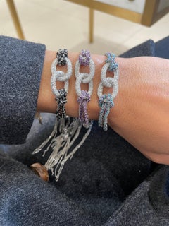 Carolina Bucci 18KT WG Diamond 2.71Ct. & Purple Silk Lucky Bracelet