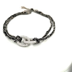 Carolina Bucci 18KT WG Diamant 2,71 Karat & Schwarz Seide Seidenarmband