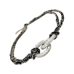 Carolina Bucci 18KT WG Diamant 2,71 Karat & Schwarz Seide Seidenarmband