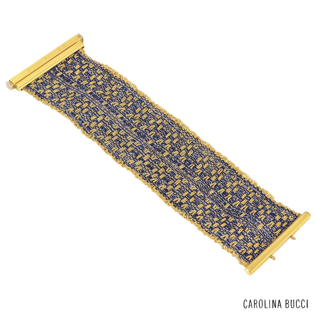 Carolina Bucci Yellow Gold and Silk Mesh Bracelet In Excellent Condition In London, GB