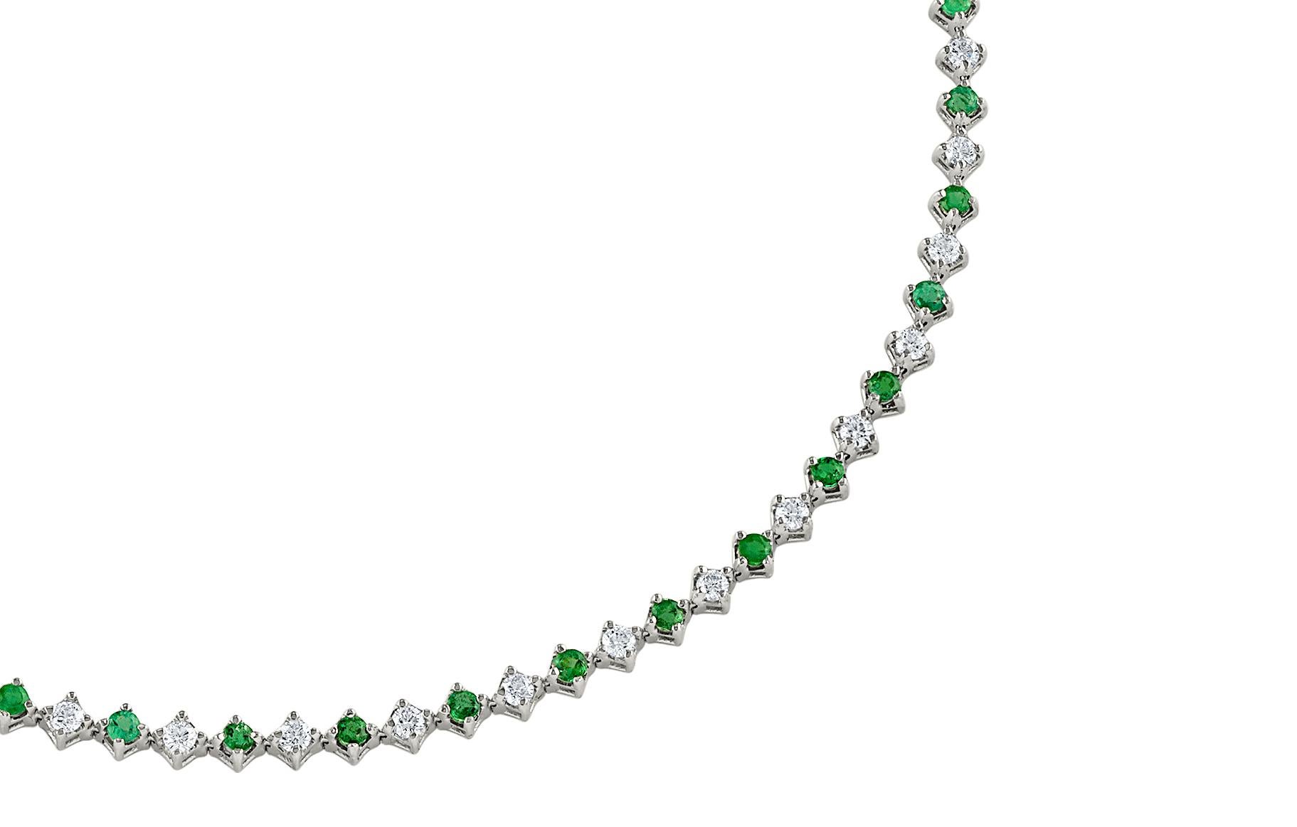 Artist Carolina Choker, Diamond and Emerald Necklace For Sale