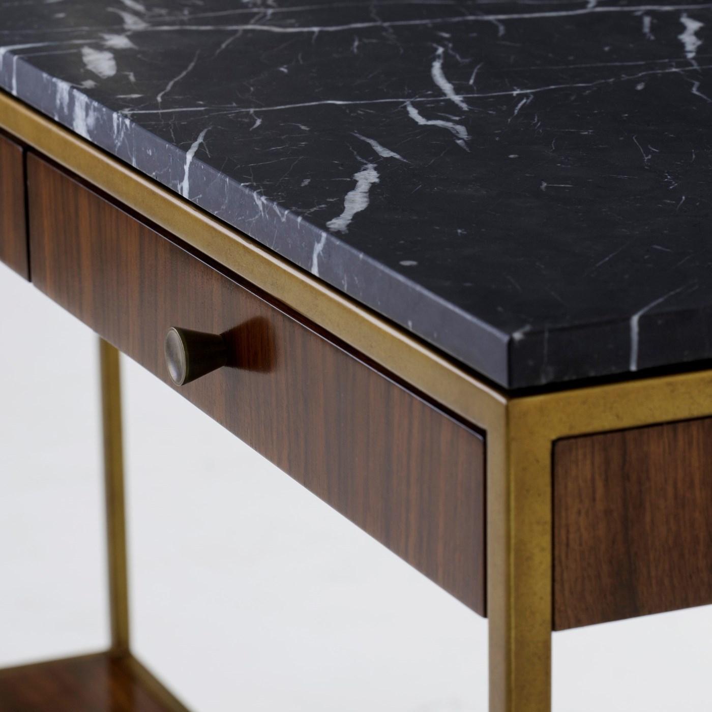 Contemporary Carolina Console Table with Black Marquina Marble Top For Sale