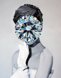 Diamant de la série Miroir Stone (Portrait Peinture - Audrey Hepburn)