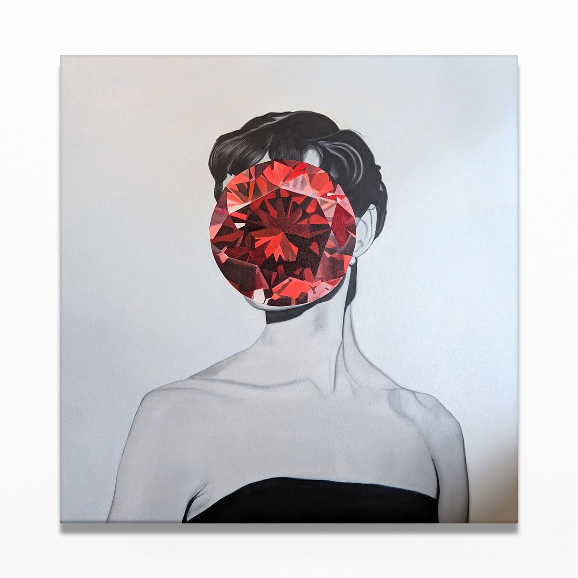 Ruby II, serie Mirror Stone (Pittura a olio) - Painting di Carolina Gomez
