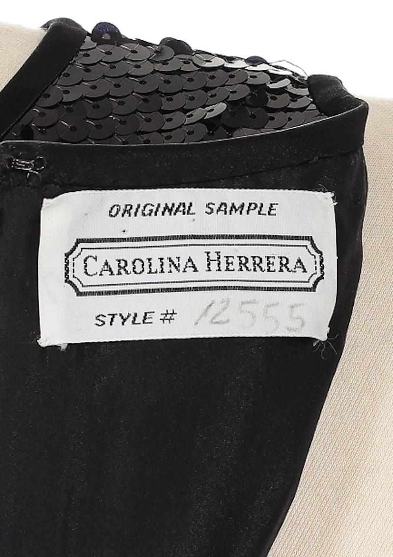 Women's Carolina Herrera 1980s Black Sequin Gown (Original Sample) For Sale