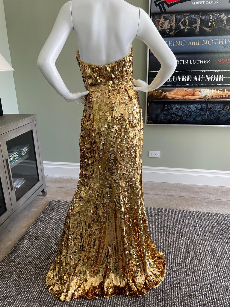 Carolina Herrera 2022 Strapless Gold Sequin Evening Dress For Sale at  1stDibs | carolina herrera gold dress, carolina herrera evening gowns 2022,  carolina herrera dress gold