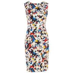 Carolina Herrera Archive Collection Tango Dancer Print Sleeveless Sheath Dress S