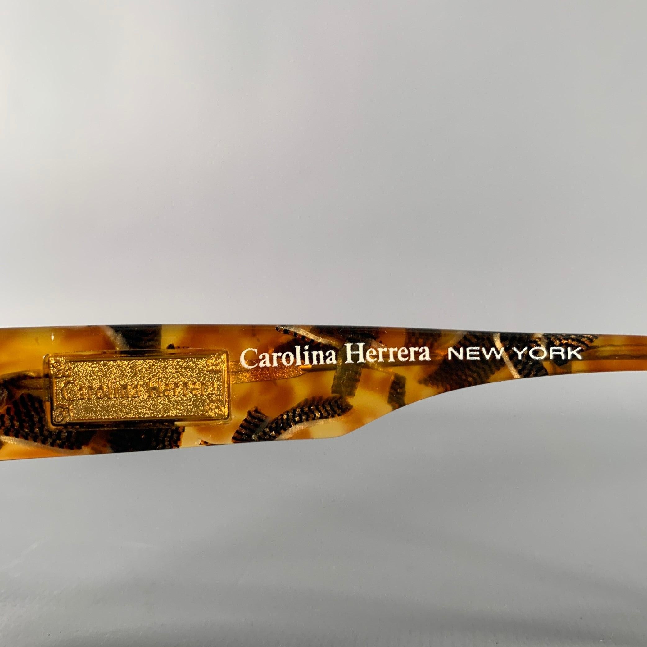 CAROLINA HERRERA -Barbados Shell- Brown Beige Tortoiseshell Acetate Frames For Sale 2