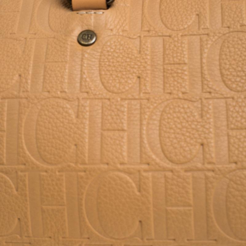 De las mujeres Carolina Herrera Bolso Andy Boston Grande de Piel Beige