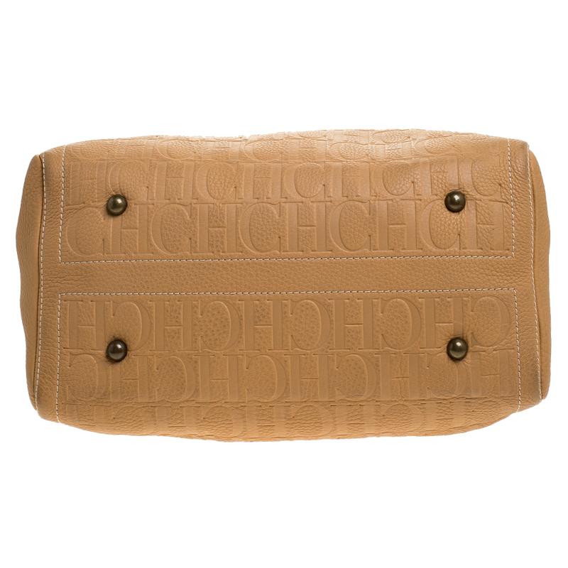 Carolina Herrera Bolso Andy Boston Grande de Piel Beige 1