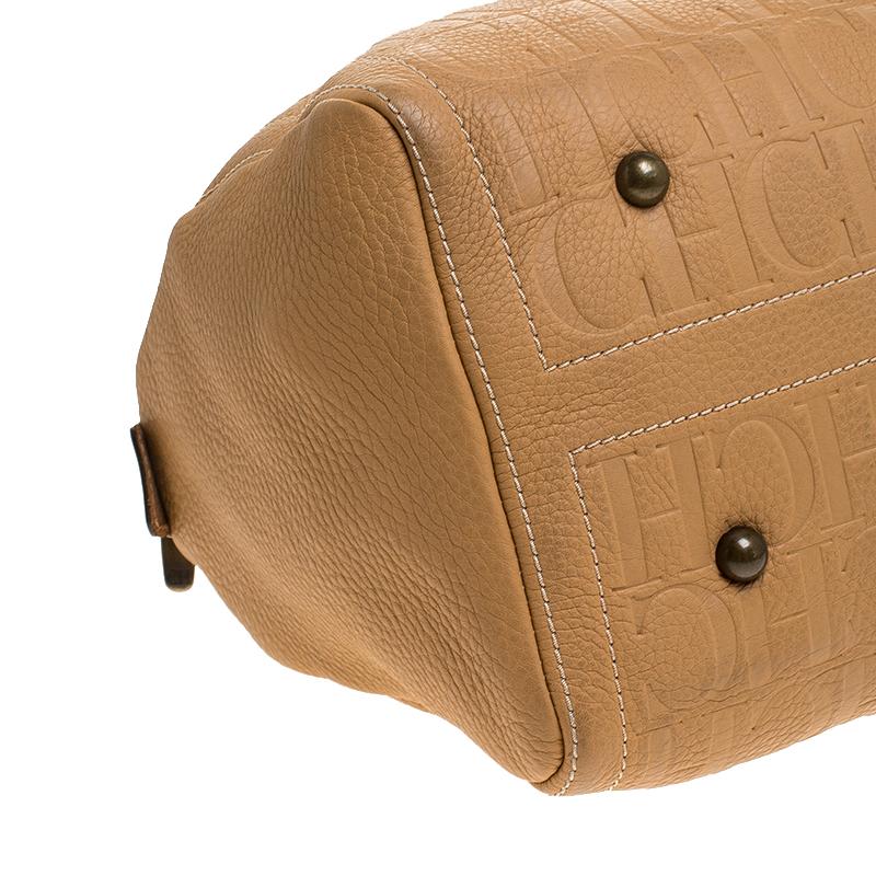 Carolina Herrera Bolso Andy Boston Grande de Piel Beige 3