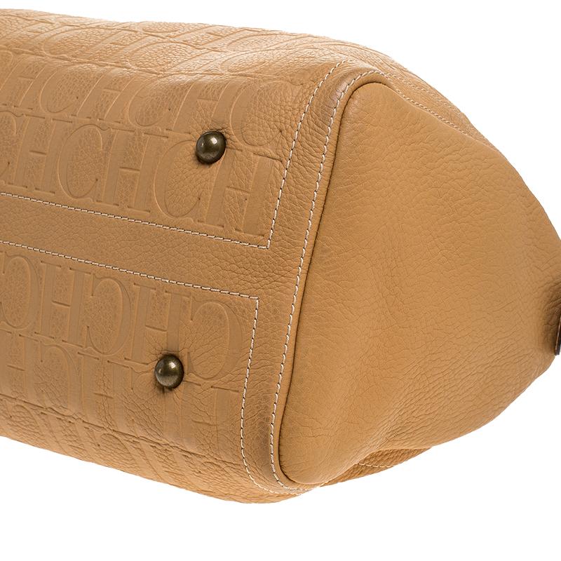 Carolina Herrera Bolso Andy Boston Grande de Piel Beige 4