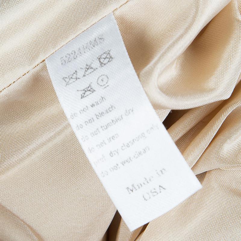 Carolina Herrera Beige Ombre Raw Silk Embellished Strapless Dress M 6