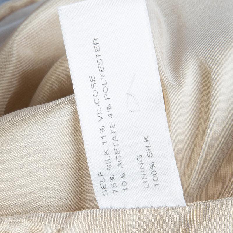 Carolina Herrera Beige Ombre Raw Silk Embellished Strapless Dress M 7