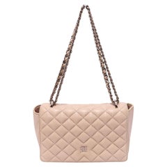 Carolina Herrera Beige Quilted Leather Shoulder Bag