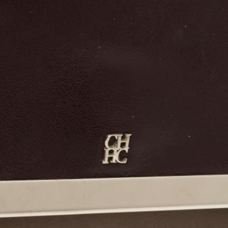 Carolina Herrera Bicolor Leather Top Handle Bag For Sale 5