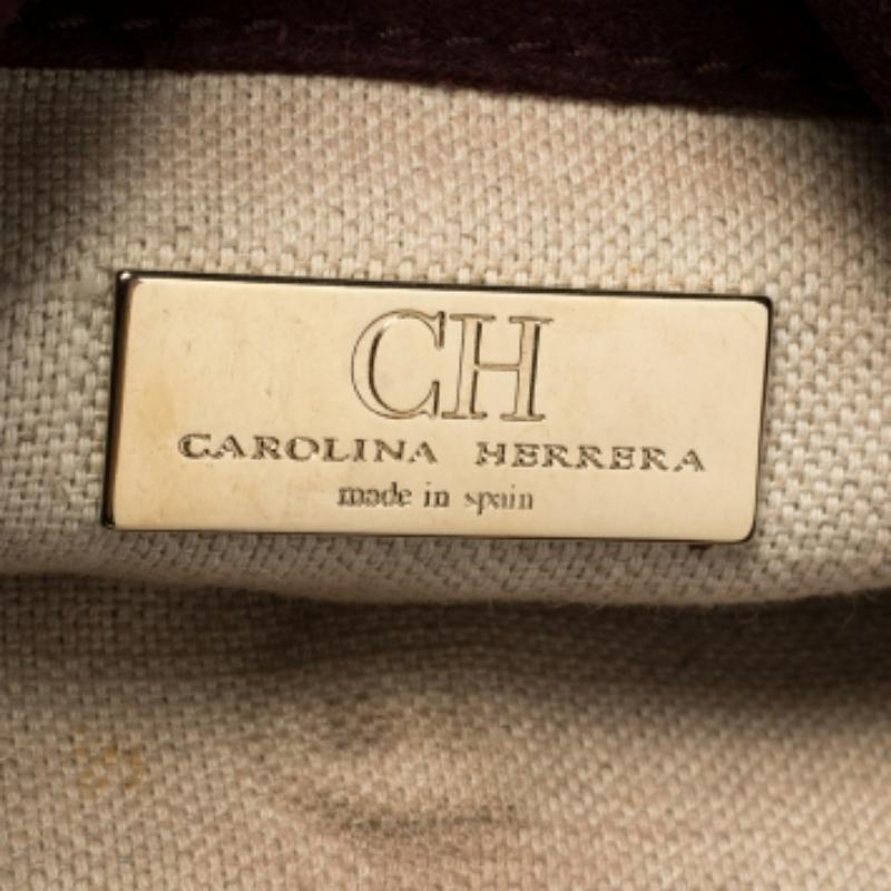 Carolina Herrera Bicolor Leather Top Handle Bag For Sale 1