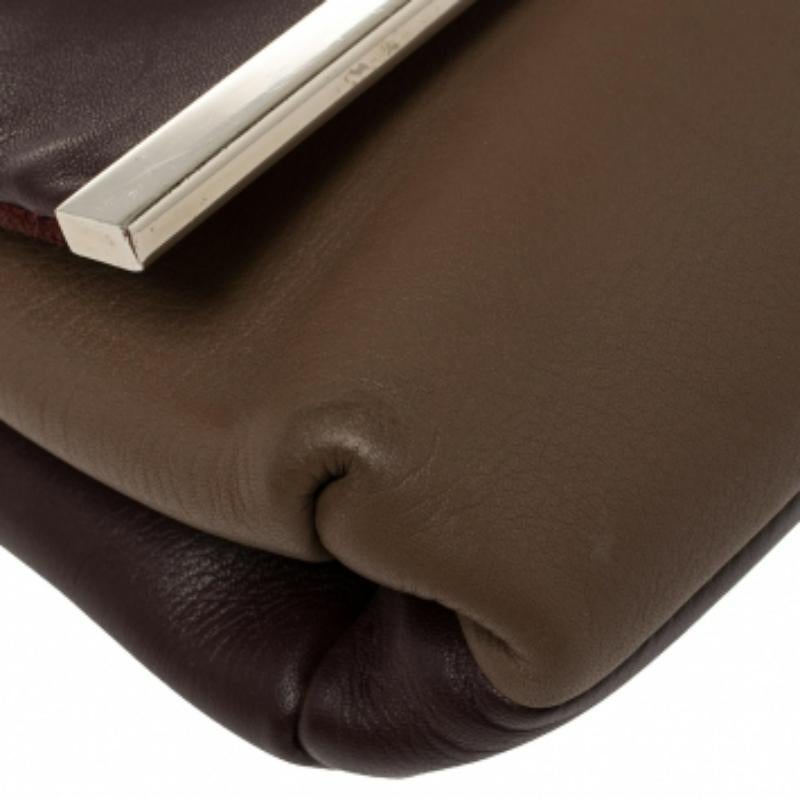 Carolina Herrera Bicolor Leather Top Handle Bag For Sale 3