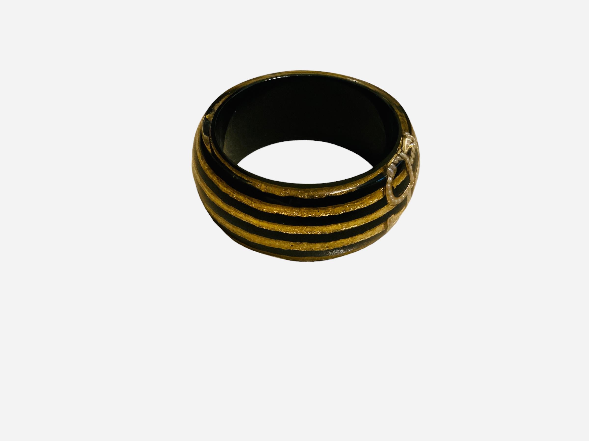 Carolina Herrera CH Ribbon Leather Gold Tone Bracelet Carolina Herrera | TLC