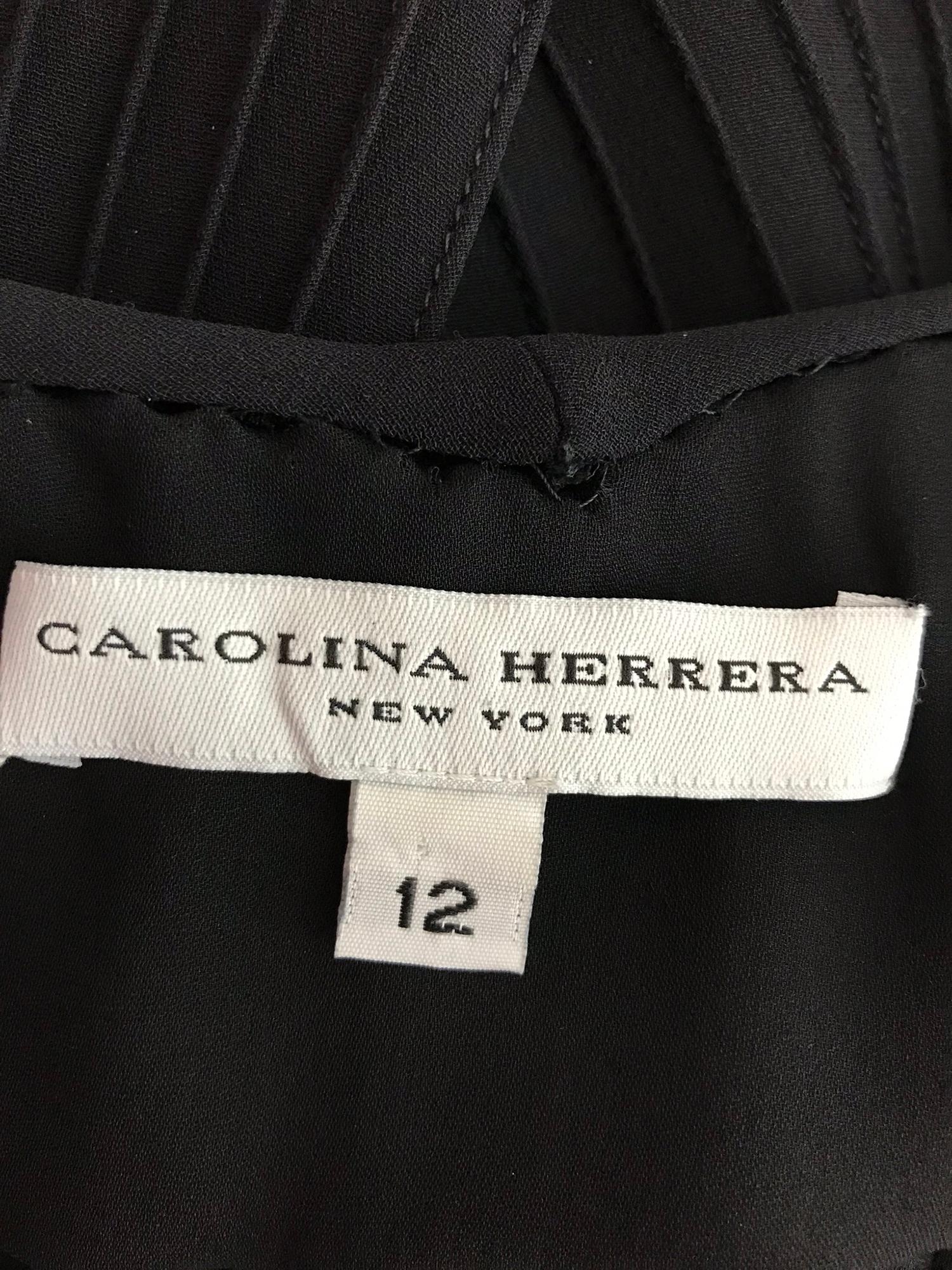 Carolina Herrera Black Beaded Satin Tuxedo Style Evening Dress For Sale ...