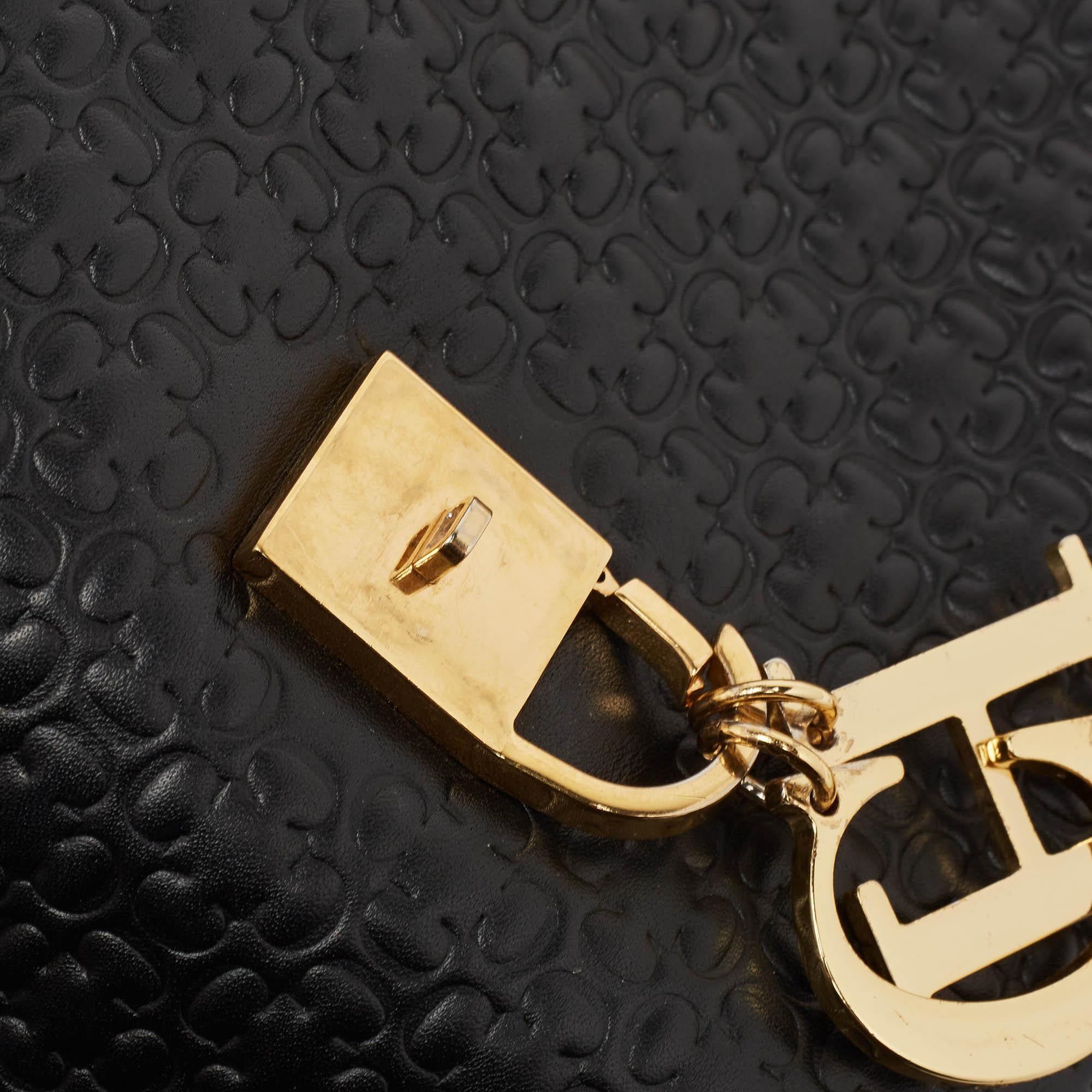 Carolina Herrera Bolso Camelot Mediano de Piel Repujada Negra 3