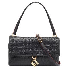 Carolina Herrera Bolso Camelot Mediano de Piel Repujada Negra
