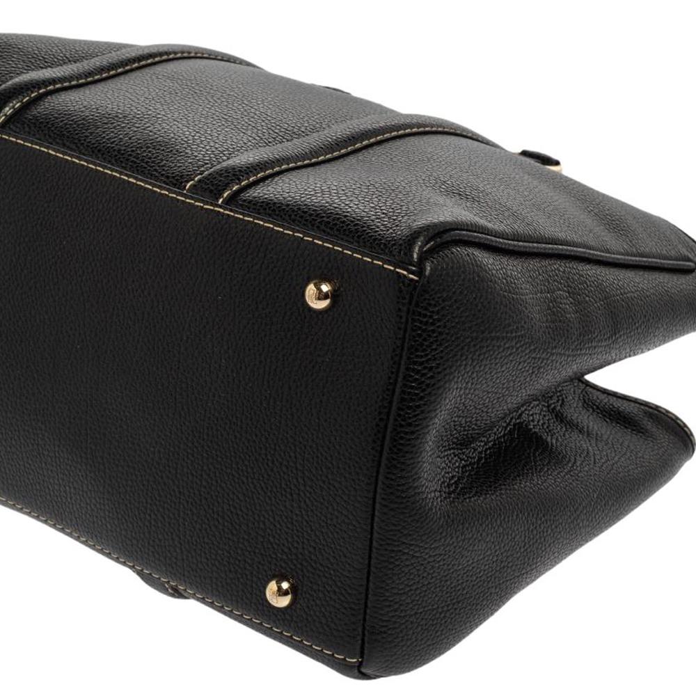 Carolina Herrera Black Grained Leather Matteo Tote 4