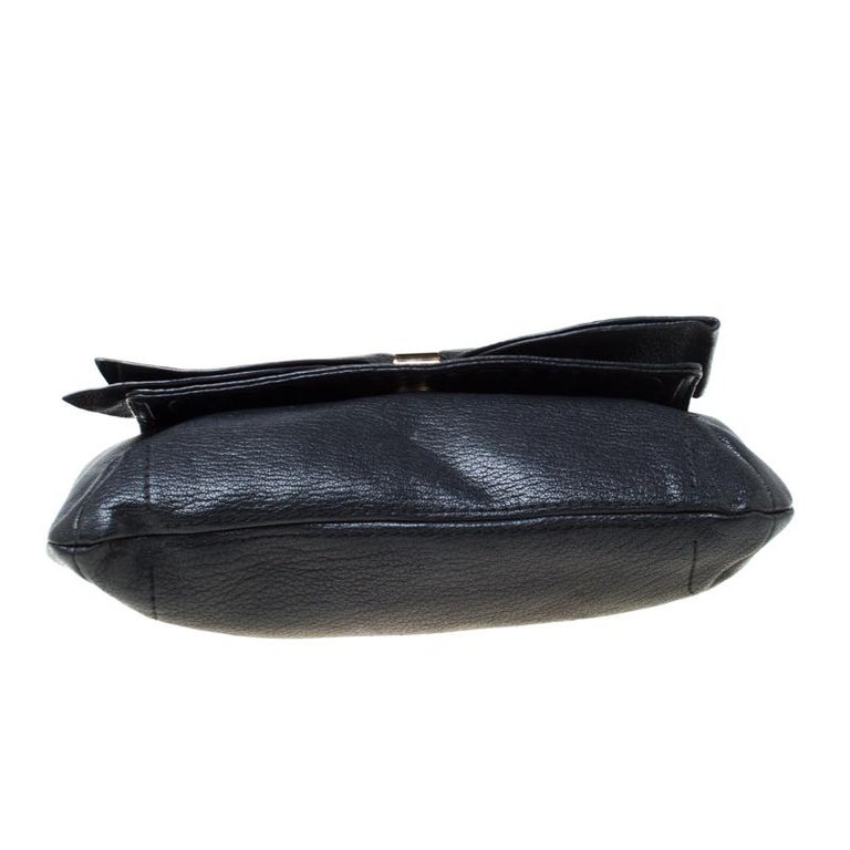 Carolina Herrera Black Leather Audrey Shoulder Bag For Sale at 1stDibs